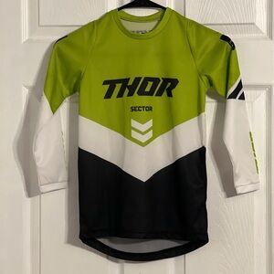 Thor Sector Racing Youth Xs Long Sleeve Motocross Jersey Green, Black, & White